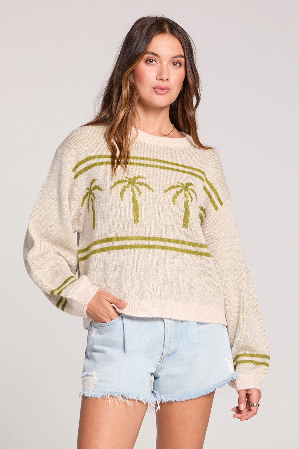 Saltwater Luxe Alderon Oatmeal Heather Sweater