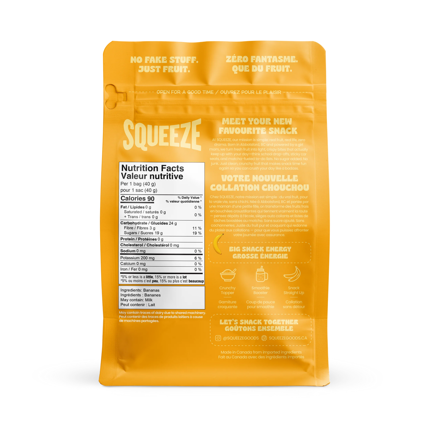 Squeeze Freeze Dried Fruit Golden Banana
