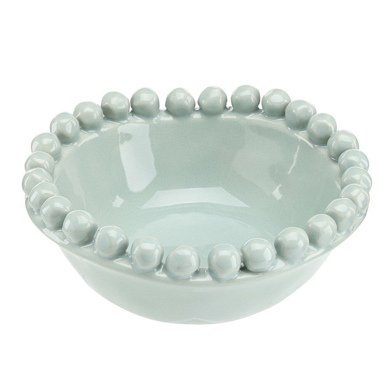 Small Coastal Blue Beaded Bowl