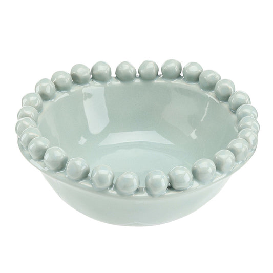 Small Coastal Blue Beaded Bowl