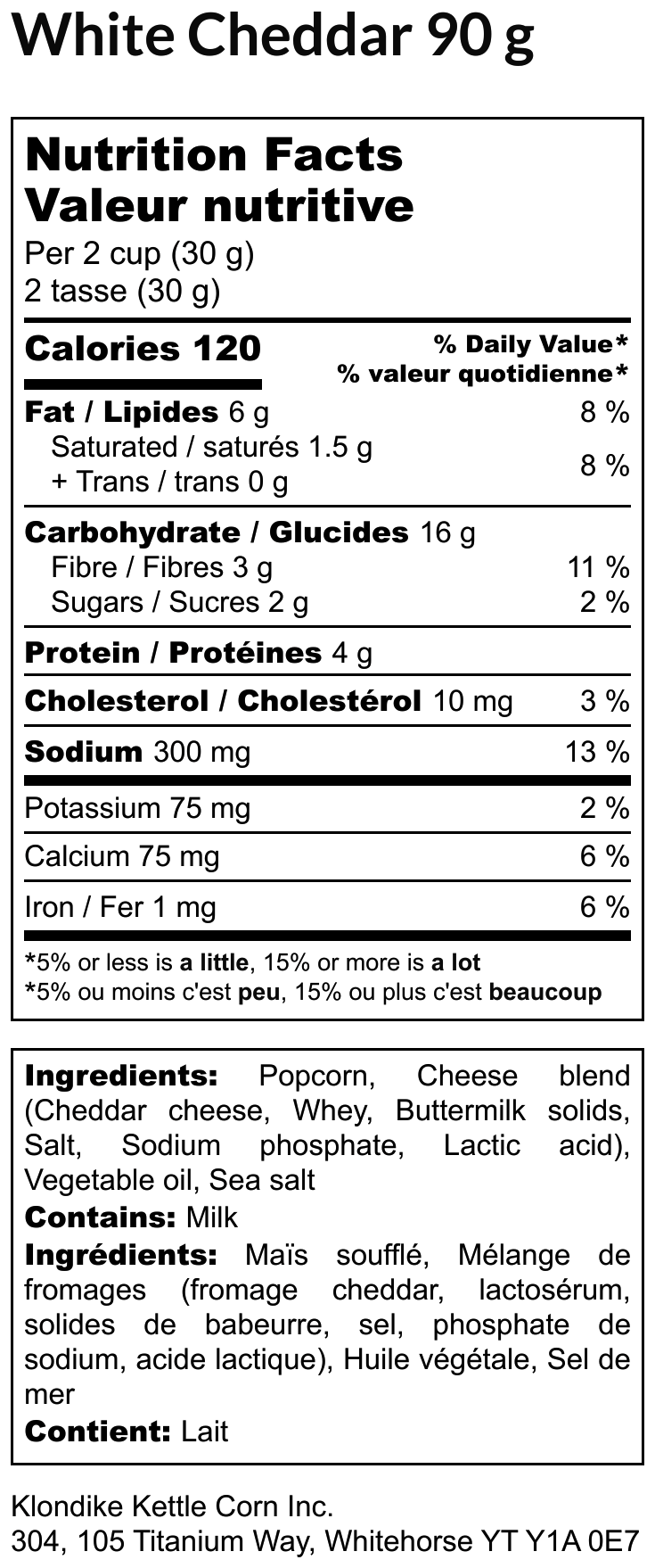Klondike Kettle Corn White Cheddar 90 g