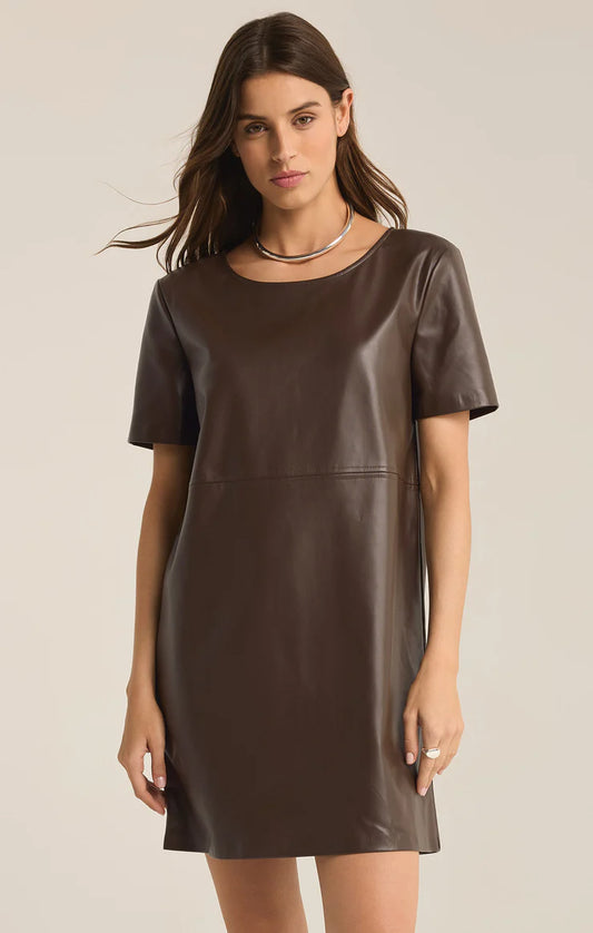 Z Supply London Faux Leather Mini Dress