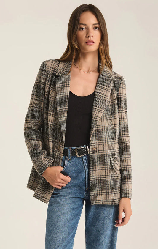 Z Supply Kingston Relaxed Plaid Blazer