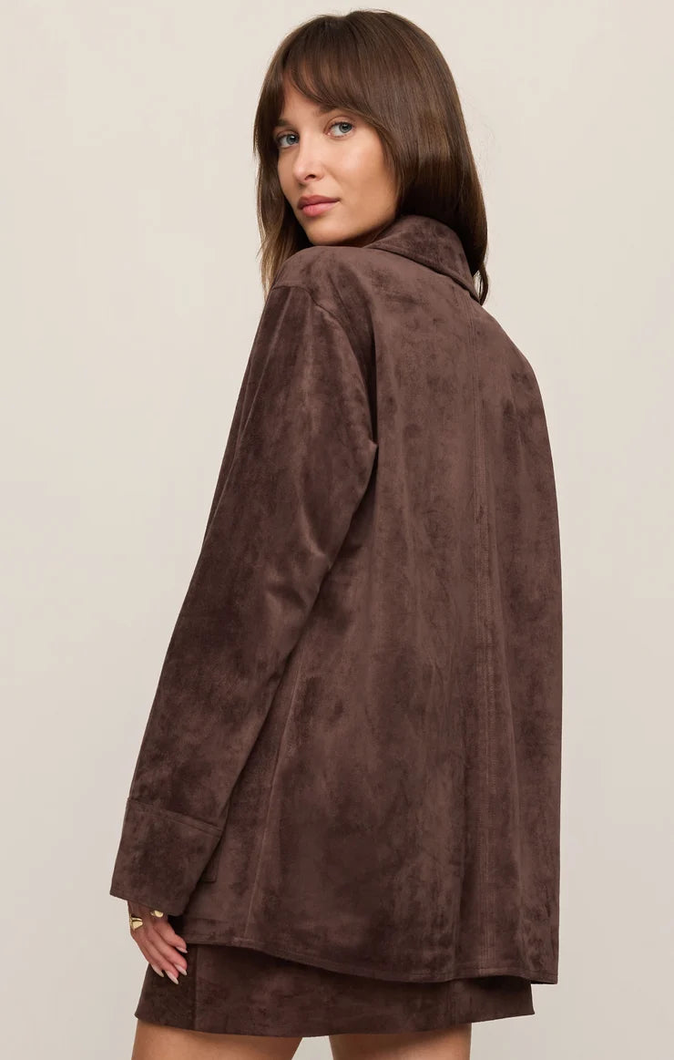 Z Supply Decker Faux Suede Chore Coat