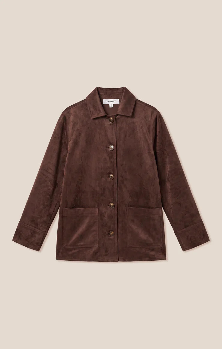 Z Supply Decker Faux Suede Chore Coat
