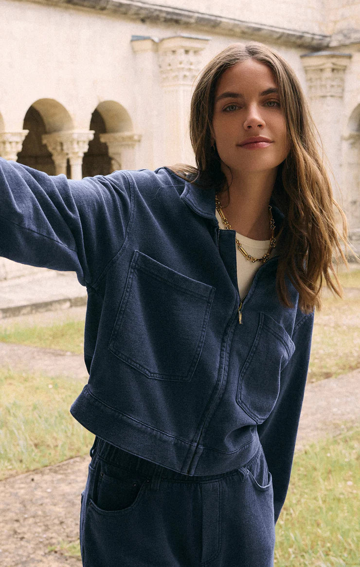 Glico SHIMIZU PULSE スタジャン ネイビー Z Supply Heritage Knit Denim Jacket – Jilly's Boutique