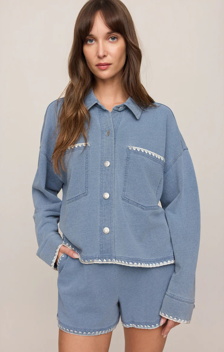Z Supply All Day Crop Whipstitch Jacket