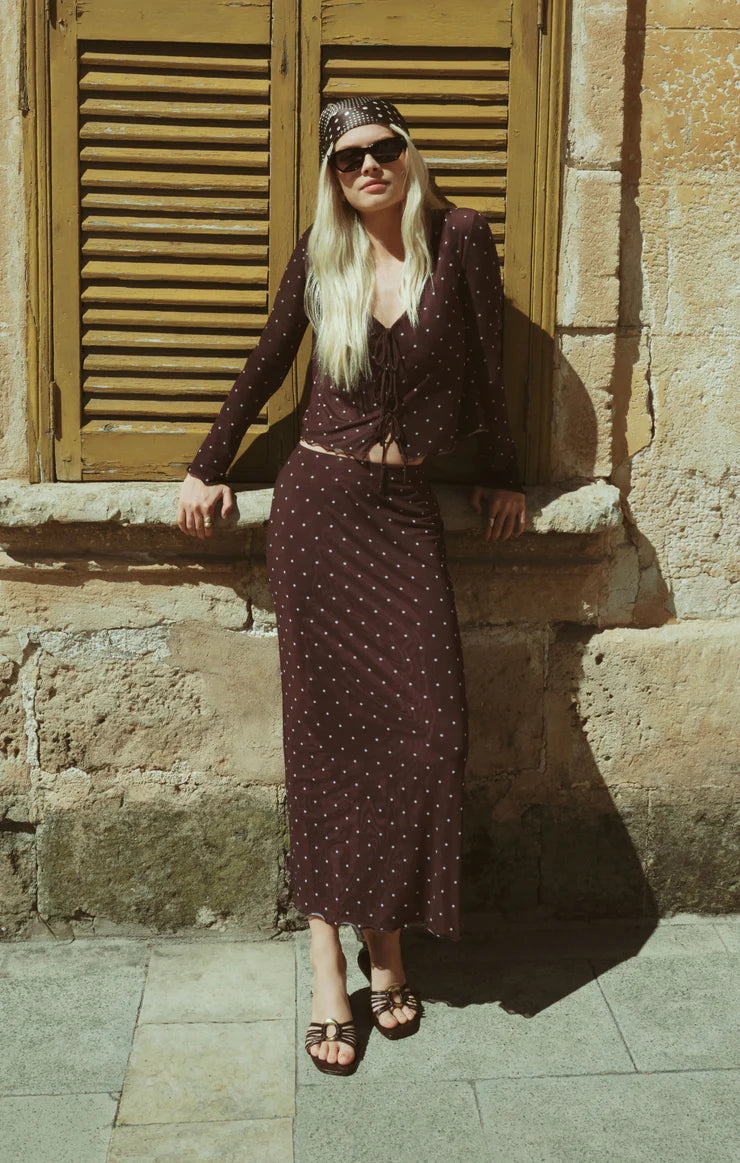 Z Supply Eda Polka Dot Mesh Midi Skirt