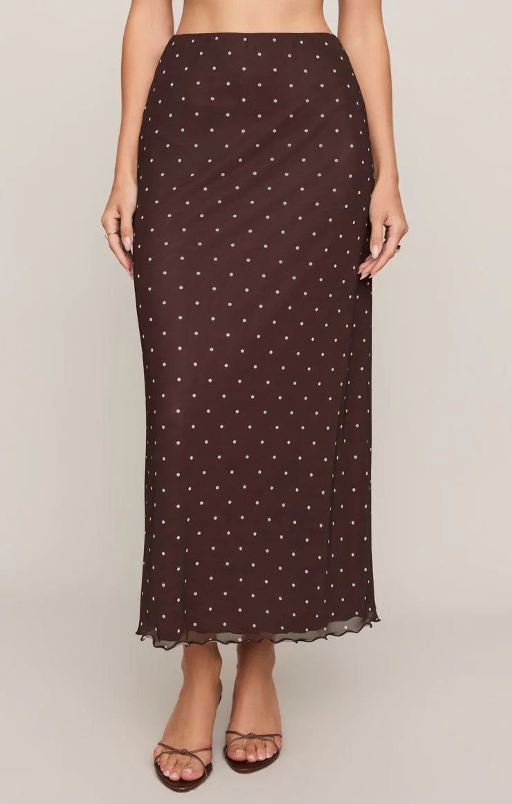 Z Supply Eda Polka Dot Mesh Midi Skirt