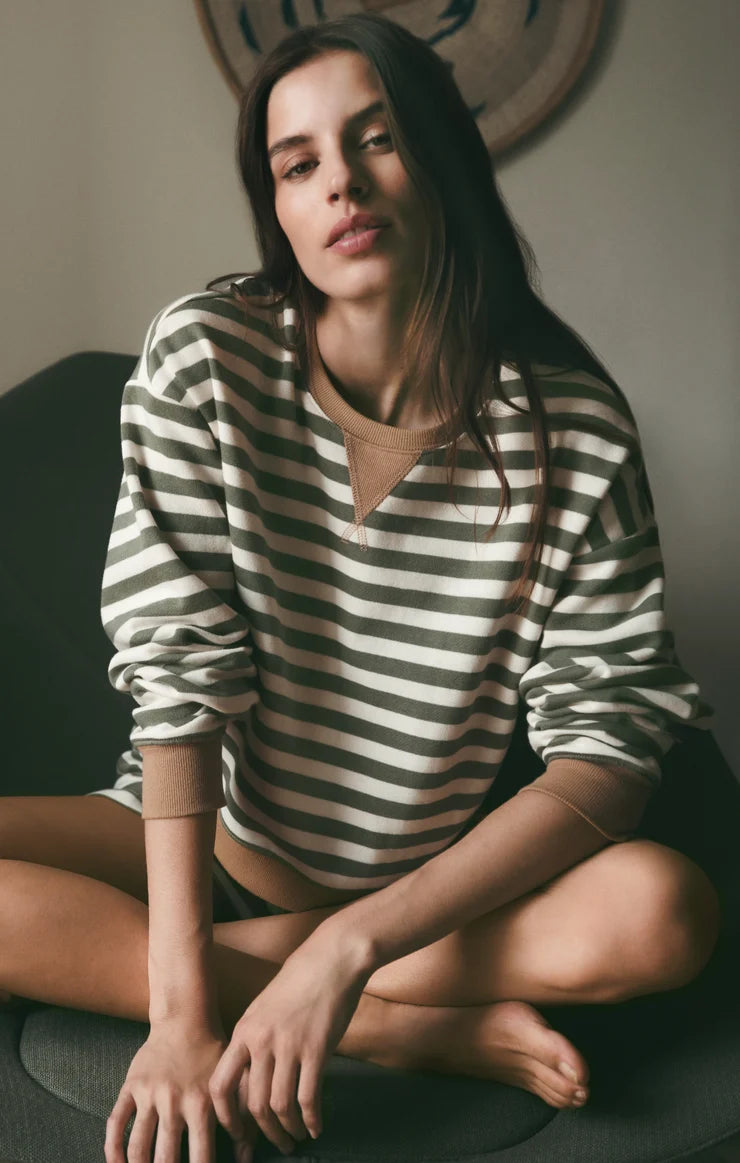Z Supply Low Key Stripe Sweatshirt