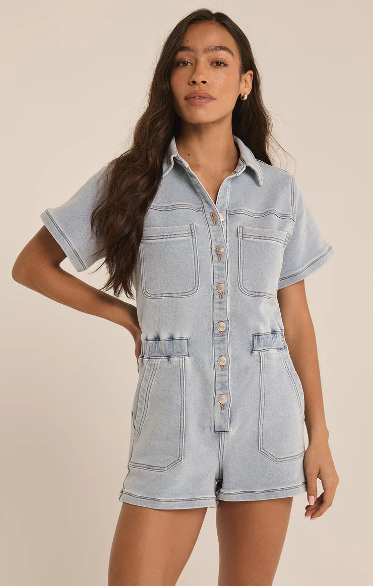 Z Supply Elias Denim Romper