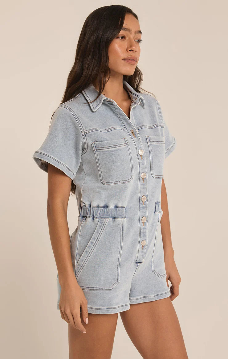 Z Supply Elias Denim Romper