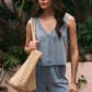 Z Supply Solace V-Neck Jersey Denim Top