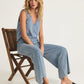 Z Supply Solace V-Neck Jersey Denim Top