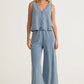 Z Supply Solace V-Neck Jersey Denim Top