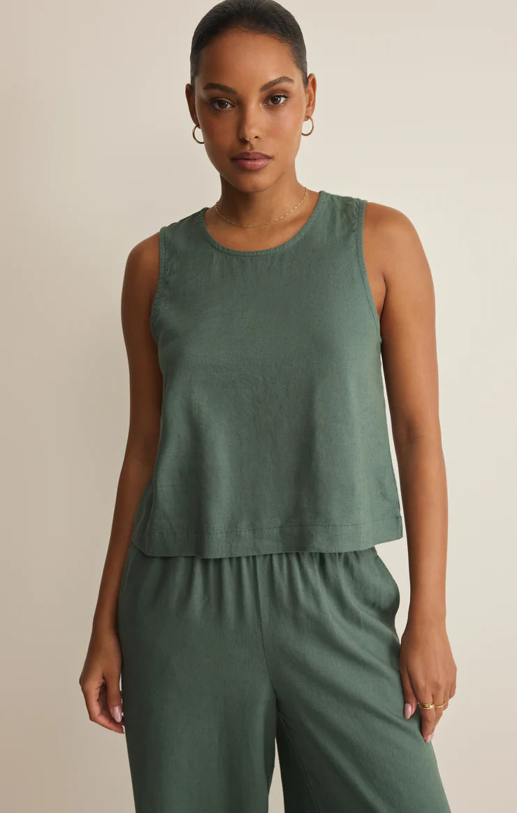Z Supply Sloane Linen Cropped Tank