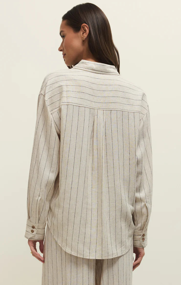 Alfie Striped Button Up Top