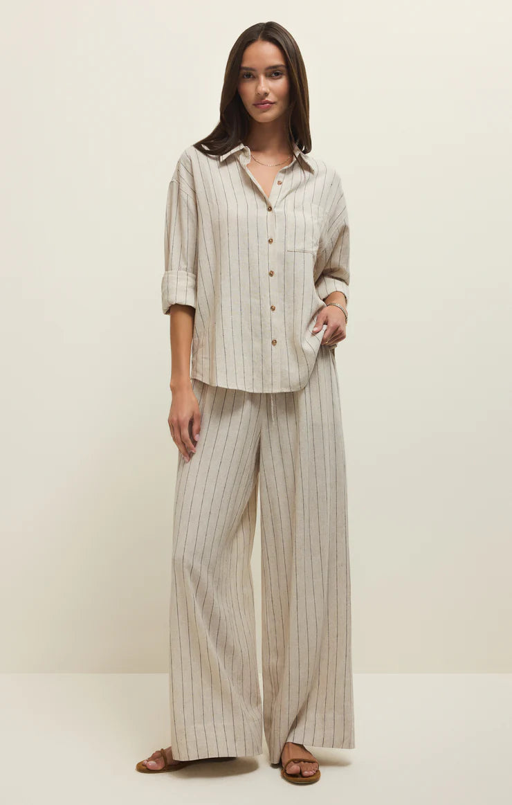 Alfie Striped Button Up Top