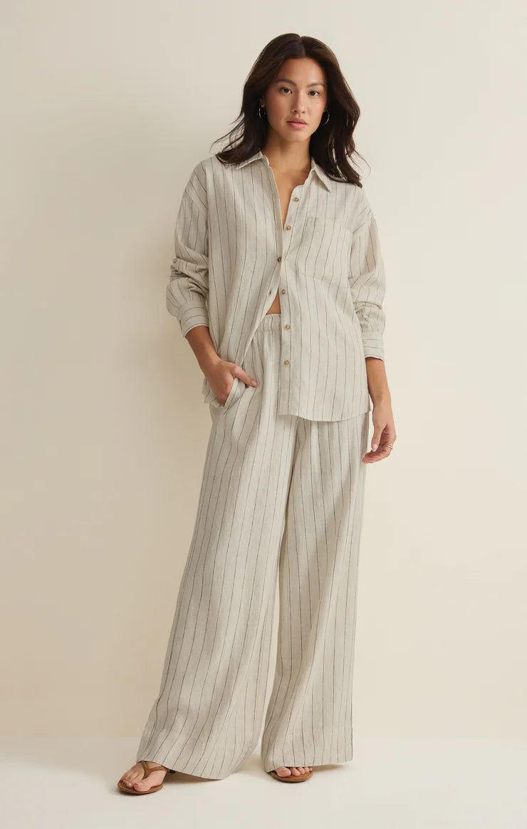 Alfie Striped Button Up Top