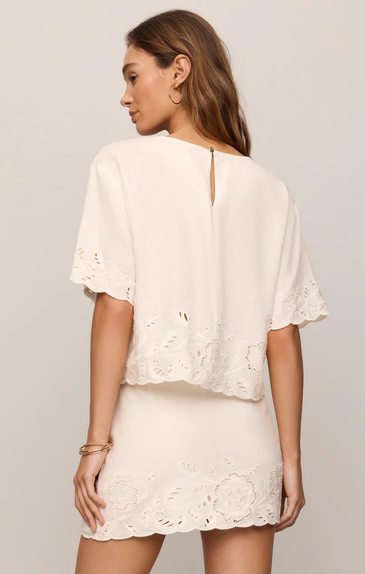Z Supply Daya Embroidered Linen Top