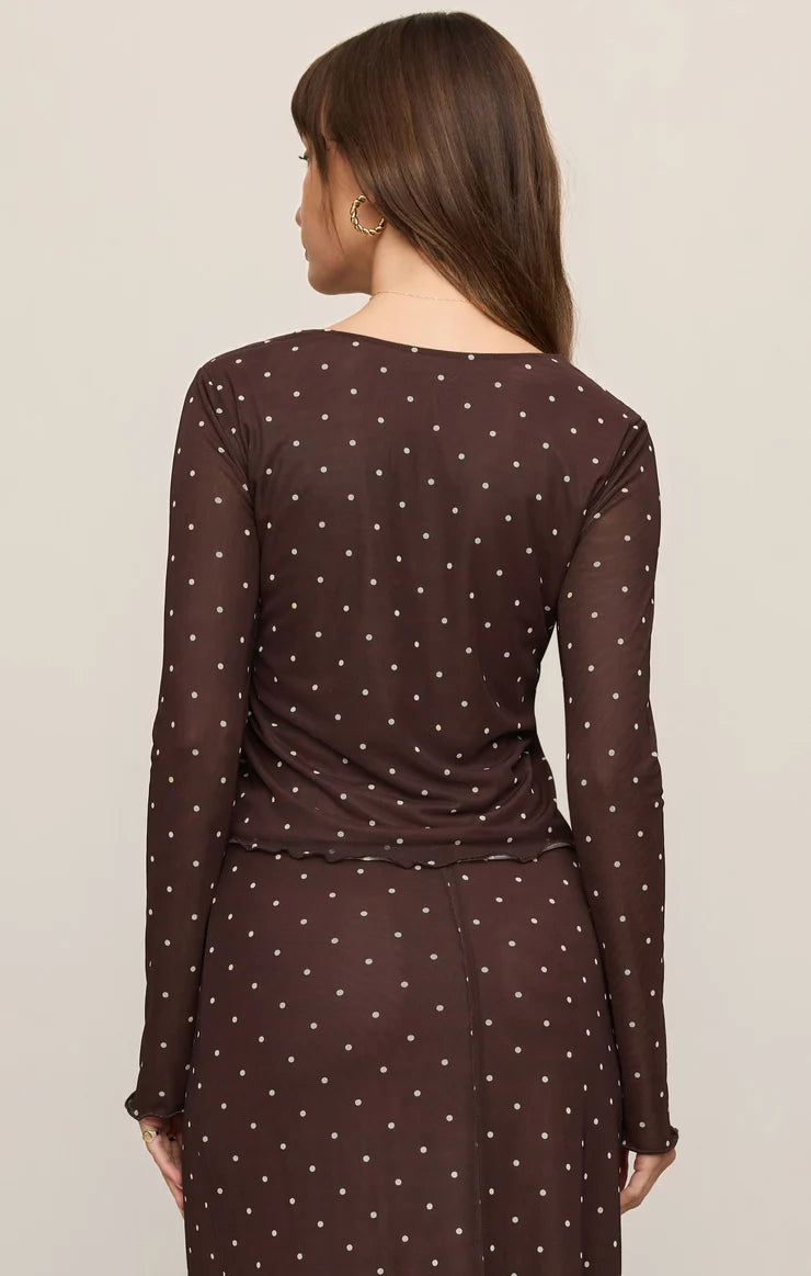 Z Supply Amara Polka Dot Mesh Top