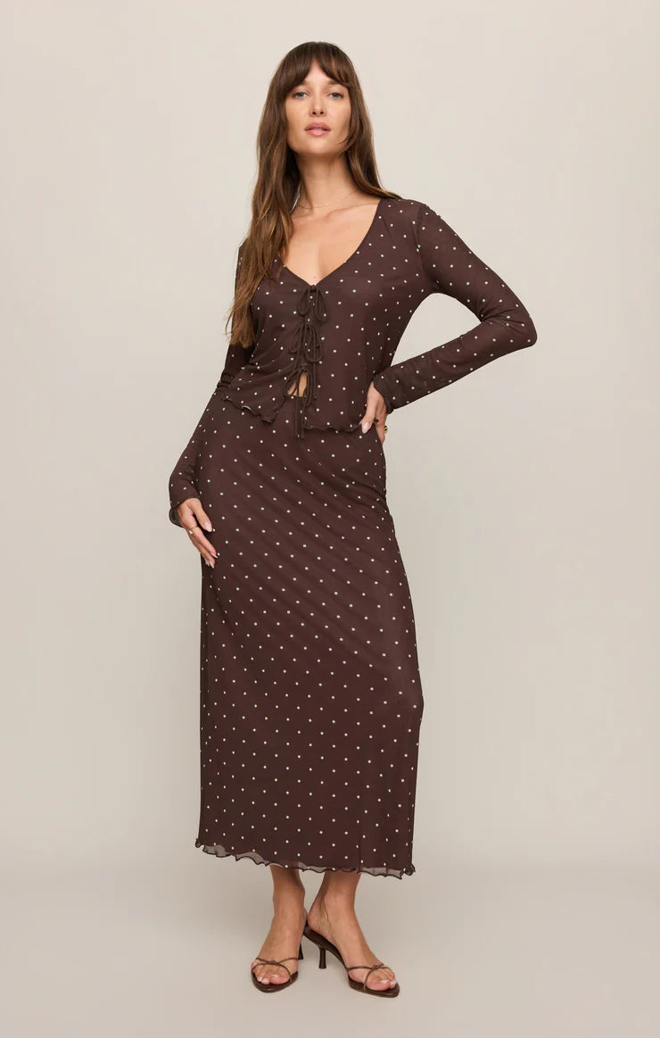 Z Supply Amara Polka Dot Mesh Top
