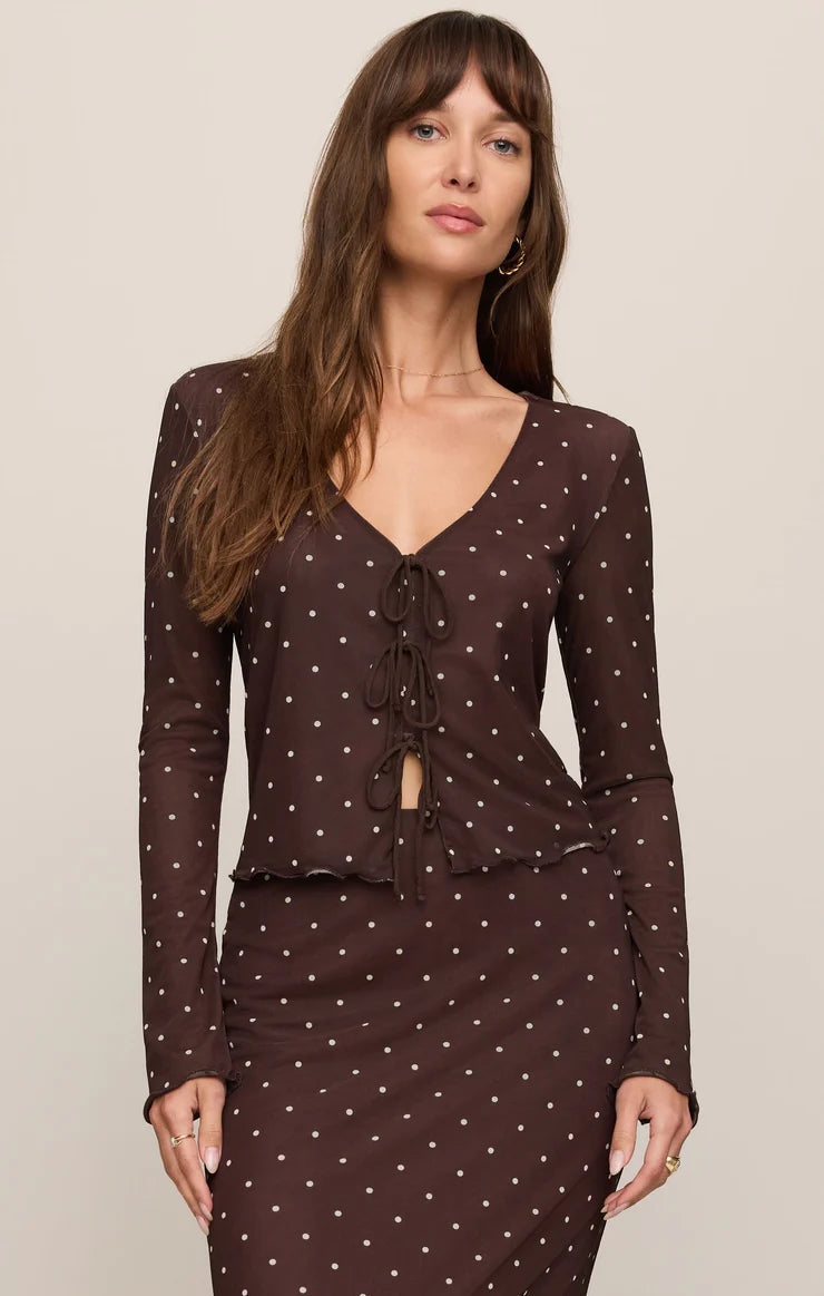 Z Supply Amara Polka Dot Mesh Top