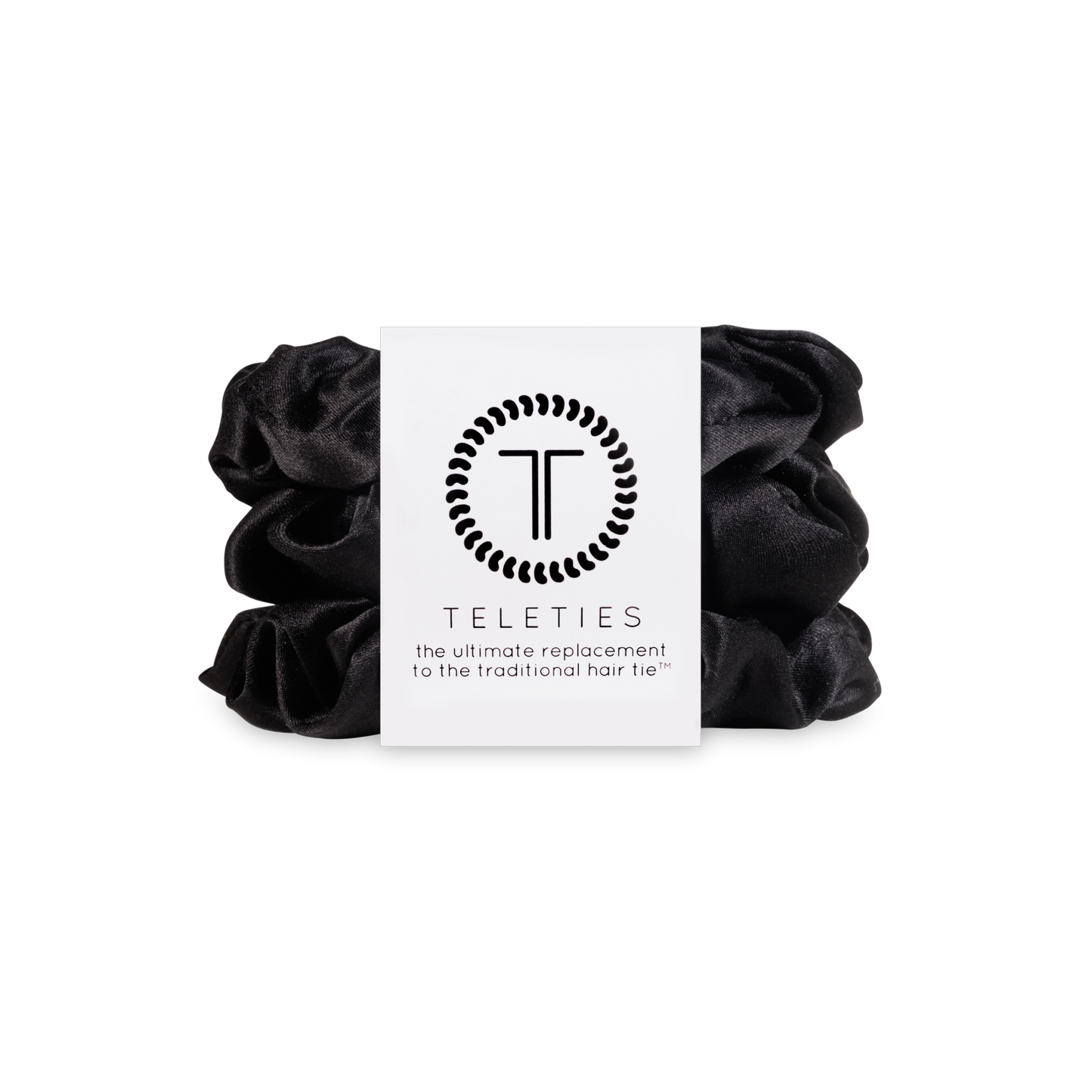 Teleties Silk Hair Scrunchie | Large | Jet Black