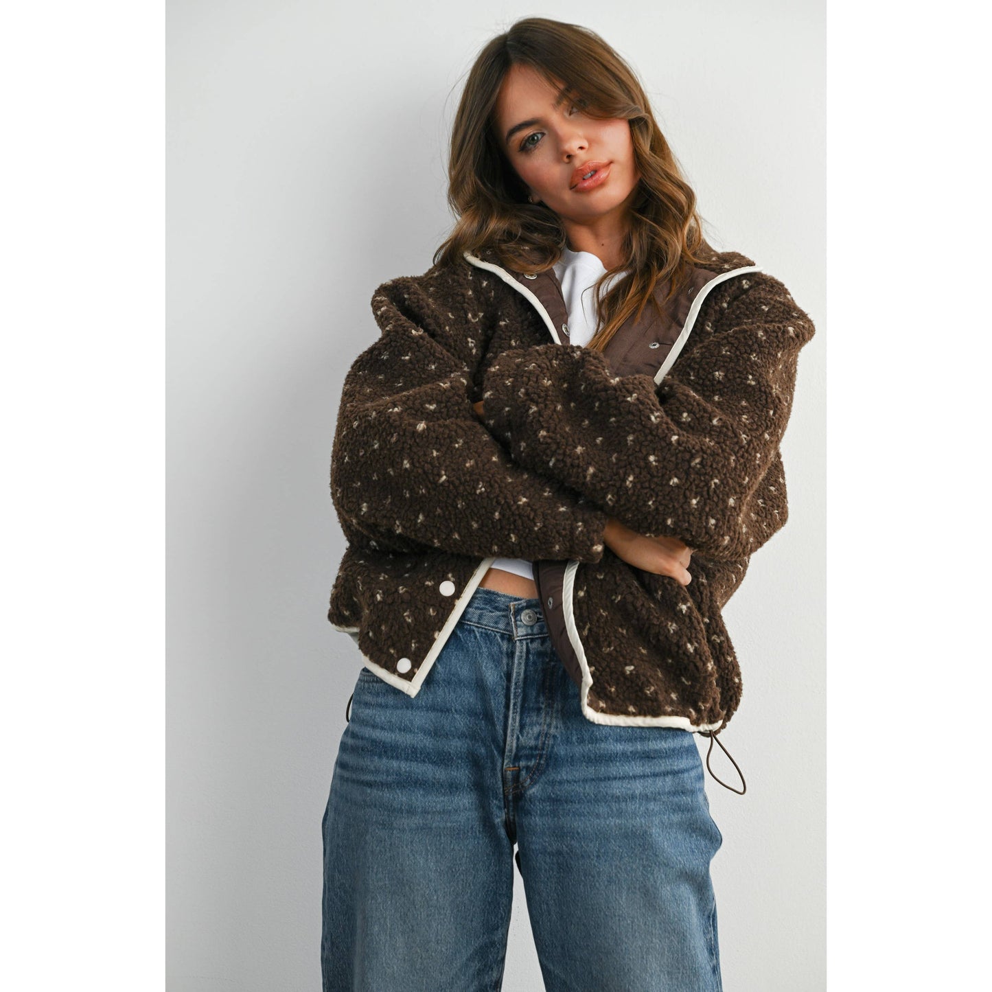 High Pile Fleece Puffer Jacket