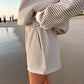 Brown and White Big Striped Shorts