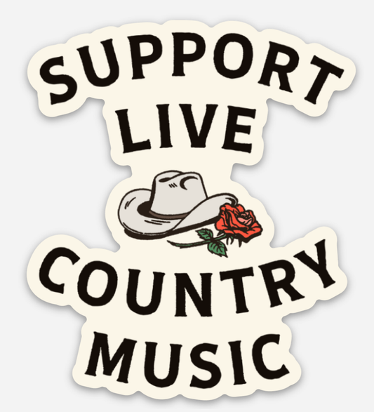 Support Live Country Music Large Sticker