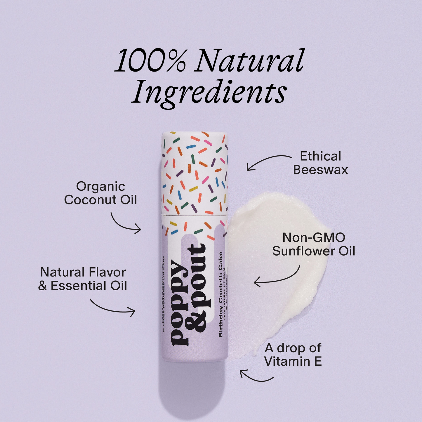 Purple Birthday Confetti Cake Lip Balm