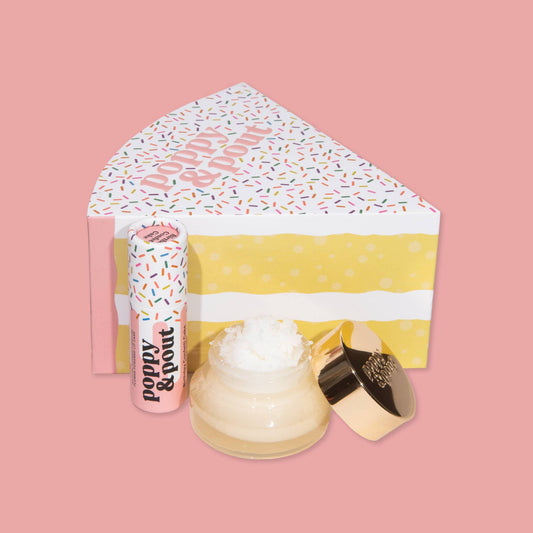 Poppy & Pout Lip Care Duo Birthday Confetti Cake