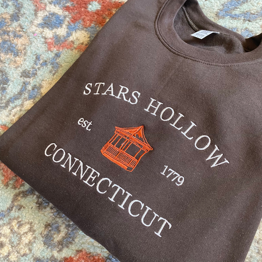 Embroidered Stars Hollow Sweatshirt