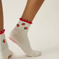 Strawberry Ruffle Grip Sock, Pilates Socks