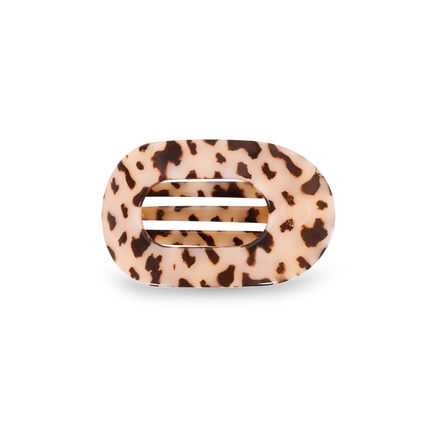 Teleties Round Flat Hair Clip | Small | Blonde Tortoise