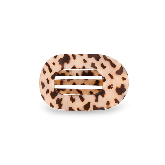 Teleties Round Flat Hair Clip | Small | Blonde Tortoise