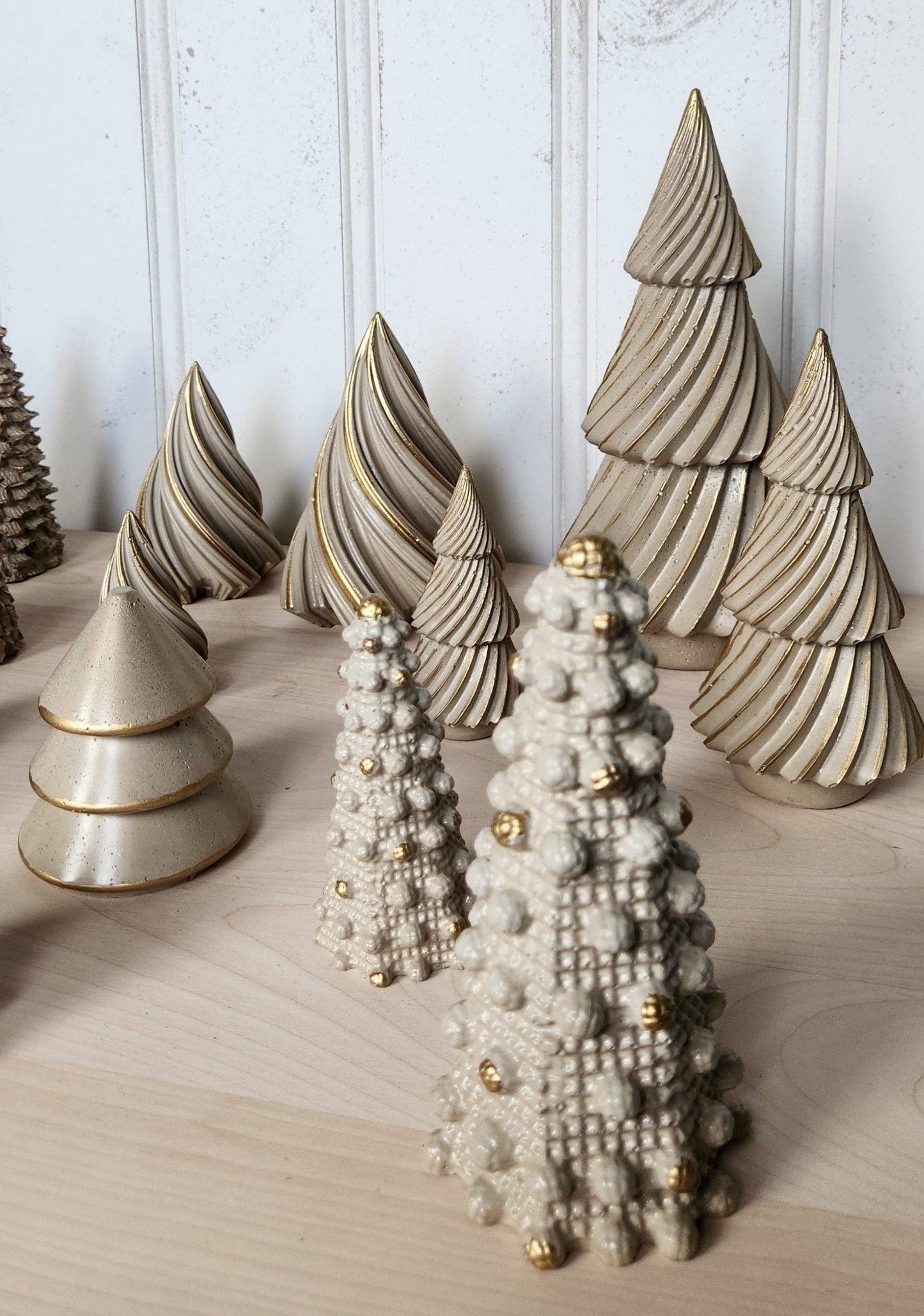 Concrete Christmas Trees - Beige Small Twirly