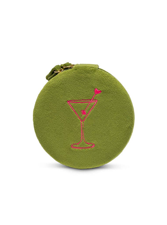 Living Royal Velvet Jewelry Zip Case Martini