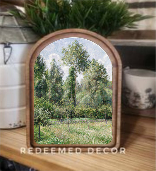 Arch Top Poplars Framed Art    : 6x8"