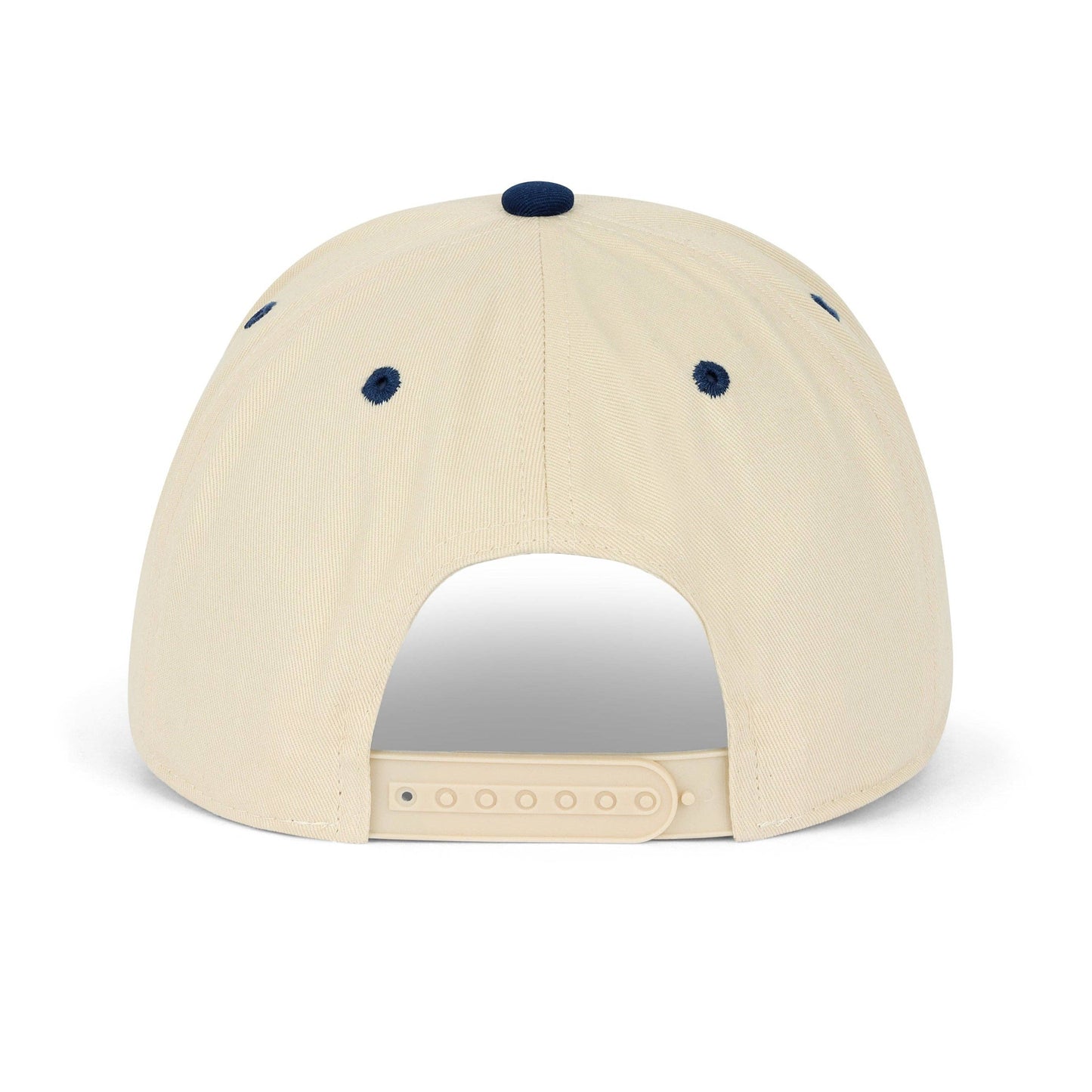 Dad 3D Puff Snapback - Cream Navy Cotton 5-Panel