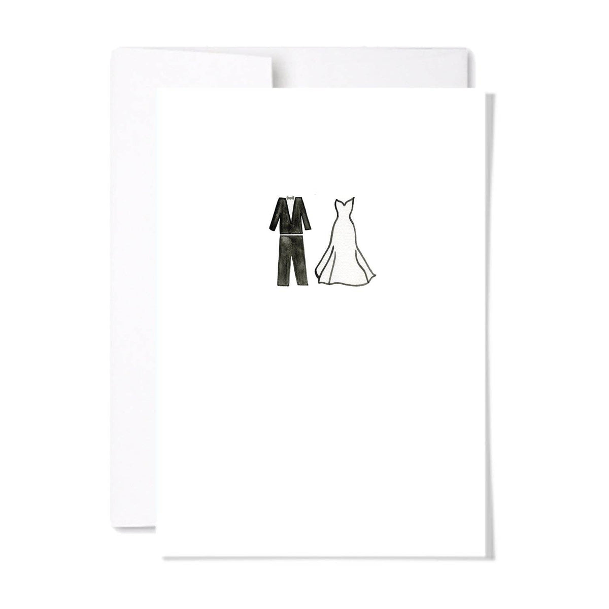 Bride and Groom | Minimalist Illustrated Wedding Card: Single Card