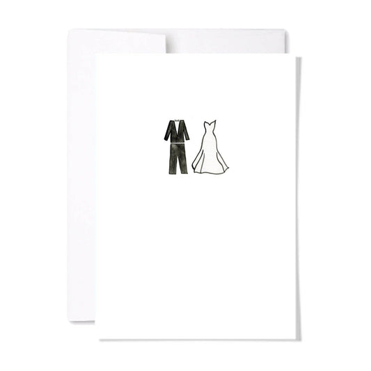 Bride and Groom | Minimalist Illustrated Wedding Card: Single Card