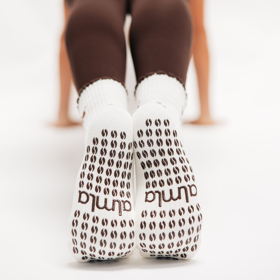 Dachshund & Espresso Martini Double Sided Pilates Grip Sock: One Size
