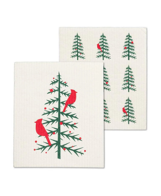 Cardinals in a Tree Set of 2 Dish Cloths