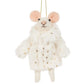 White Fur Coat Fancy Winter Mouse Ornament