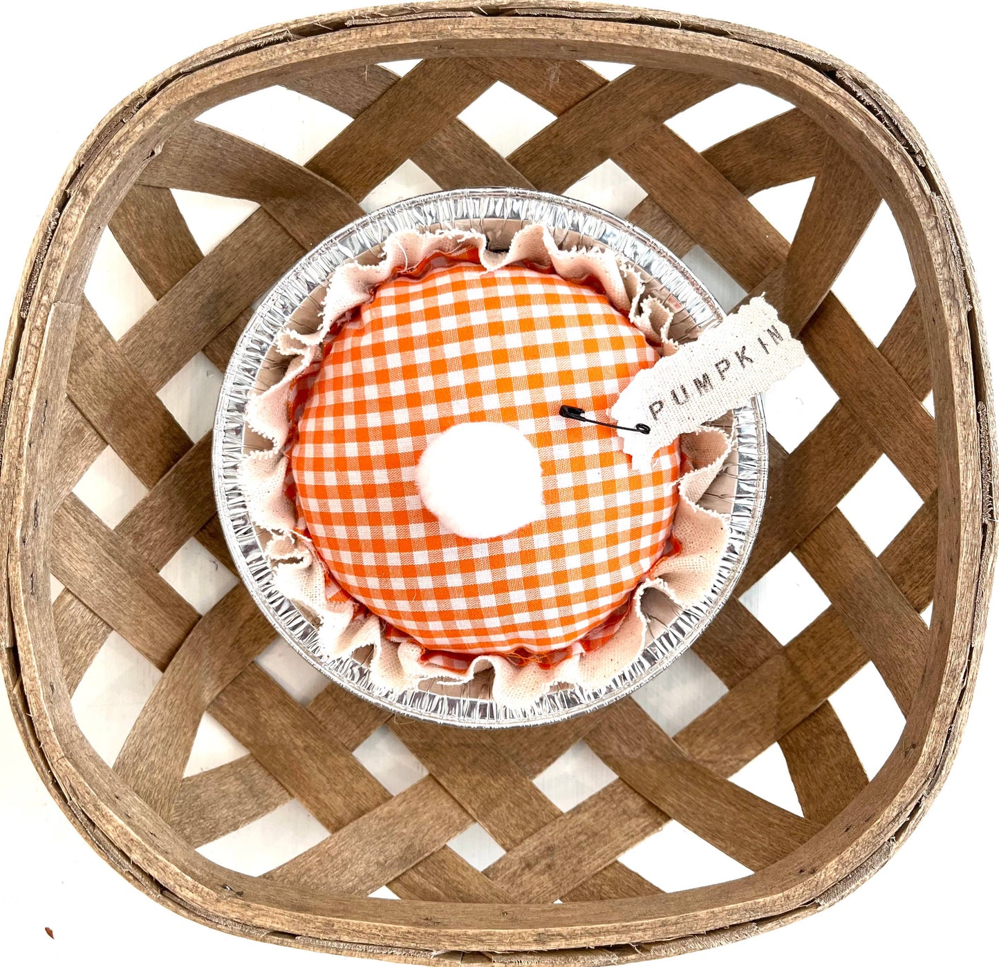 Mini Rustic Fabric Pie - Pumpkin Gingham