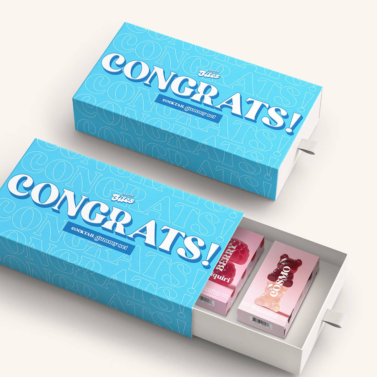 Congrats! Cocktail Flavored Gummy Gift Box, Alcohol-Free