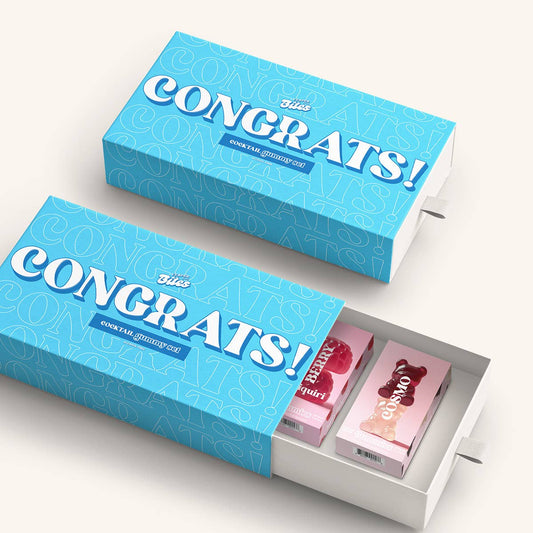 Congrats! Cocktail Flavored Gummy Gift Box, Alcohol-Free