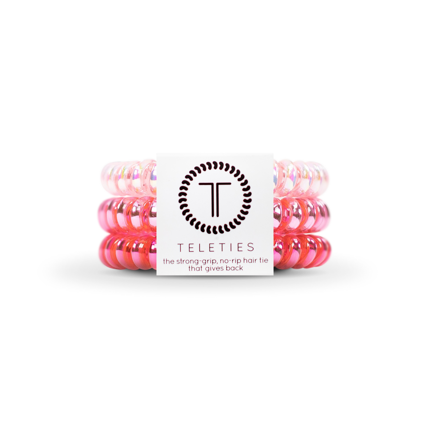 Teleties Spiral Hair Coils | Small | Think Pink Hair Ties